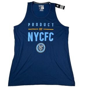 Adidas Mens Large Navy Blue NYC Football Club MLS Soccer Ultimate‎ Tank NWT